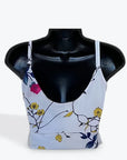 White Floral Crop Top