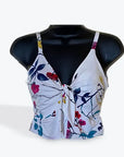 White Floral Crop Top
