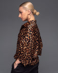 Leopard Satin Dress Shirt