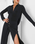 Button Up Drape Blouse
