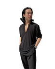 Loose Fit V Neck Shirt by LOAD