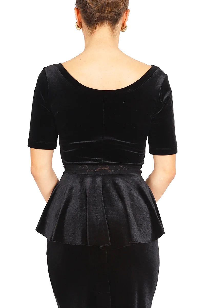 Peplum Top with 3/4 Jersey Sleeves