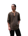 Loose Fit V Neck Shirt by LOAD