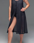Black Net Wrap Dress