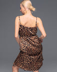 Leopard Satin Wrap Dress