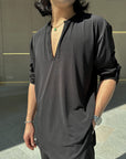Loose Fit V Neck Shirt