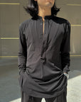 Collarless Bib shirt