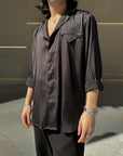 Pinstripe Unisex Satin Shirt