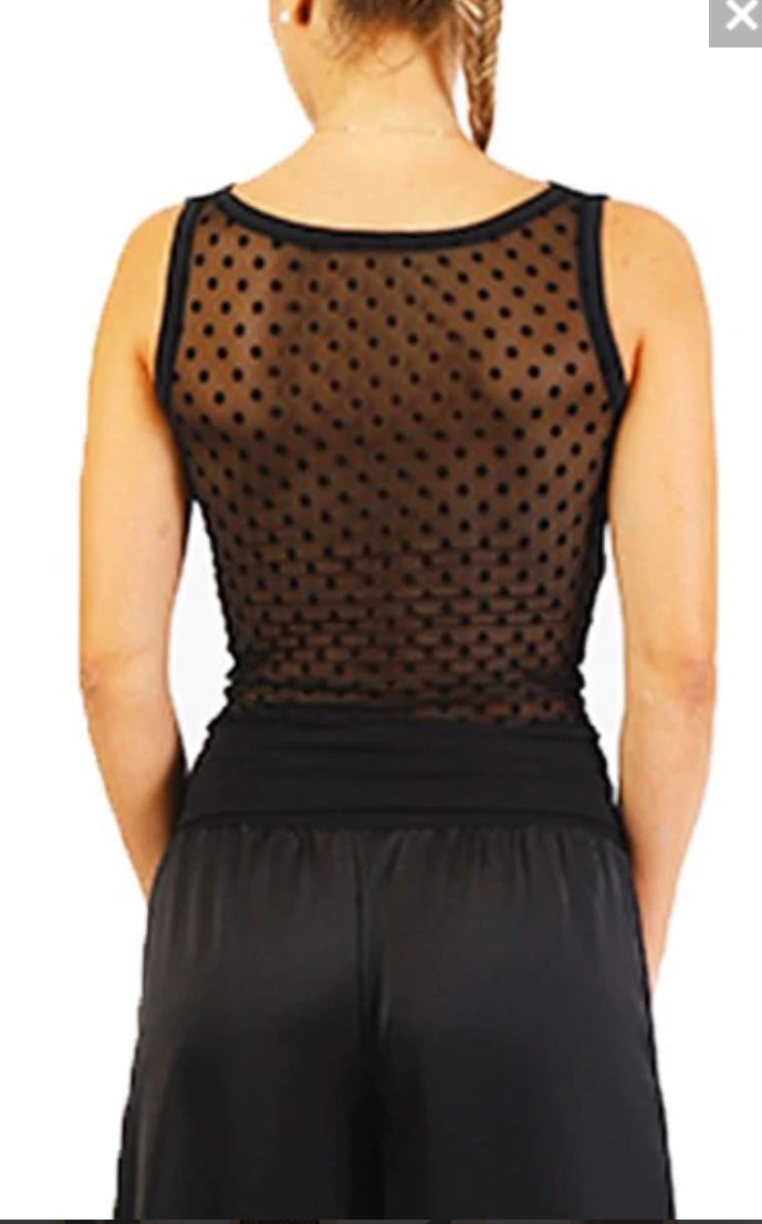 Top with Sheer Dotted Tulle
