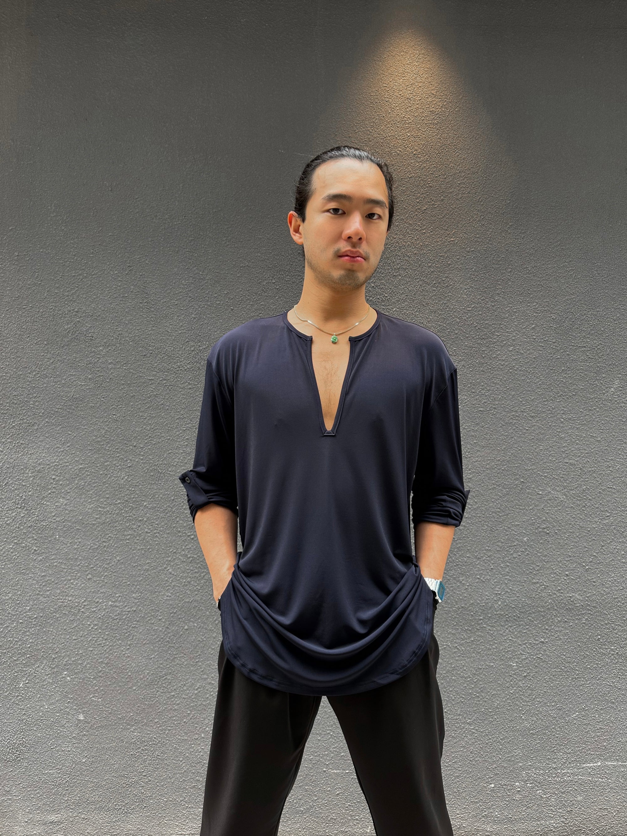 Loose Fit V Neck Shirt