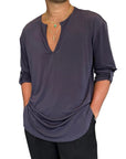 Loose Fit V Neck Shirt by LOAD