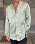 Pistachio Pinstripe Satin Shirt
