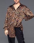 Leopard Satin Dress Shirt