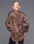 Leopard Satin Dress Shirt