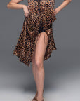 Leopard Satin Wrap Dress