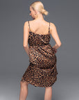 Leopard Satin Wrap Dress