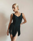 V Style Fringe Dress